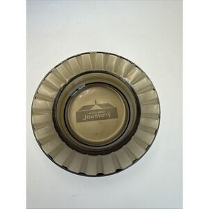 Vintage Howard Johnson Smokey Gray‎ Glass Ashtray 5"